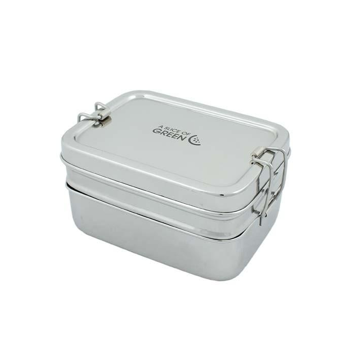Two Tier Lunch Box with Mini Container - Life Before Plastik